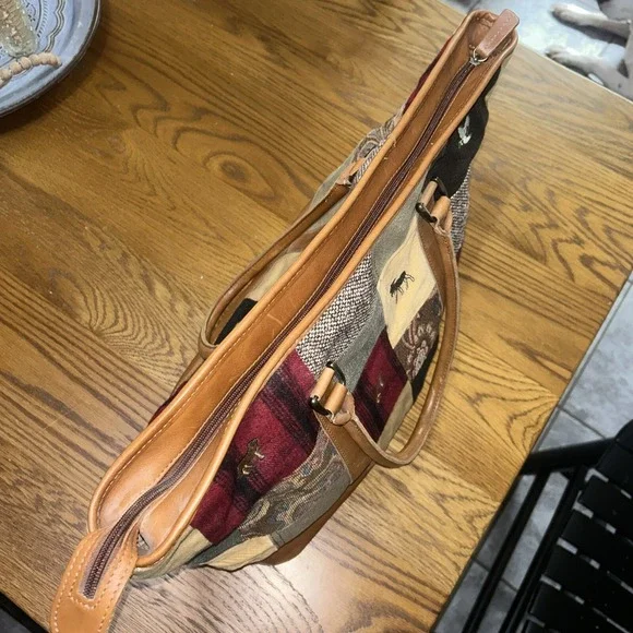 Vintage 90s LL Bean Boat & Tote Bag - Rare HTF Patchwork, Embroidered, Leather - Picture 13 of 15